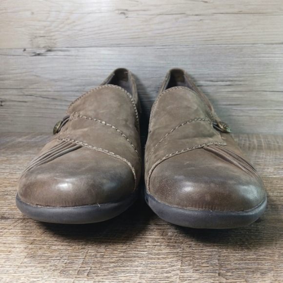 Rockport Loafers Women's 9 Brown Leather Pleated Slip-on Comfort Shoes - Picture 4 of 11